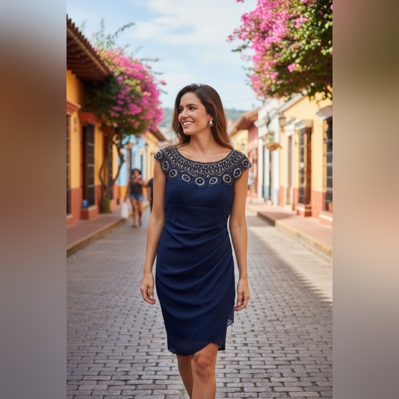 Xscape Dresses & Skirts - XSCAPE Elegant Black Sequin Embellished Dress SIZE 8